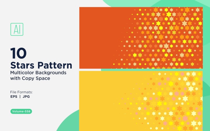 Fundo de Padrão de Estrelas Coloridas 558