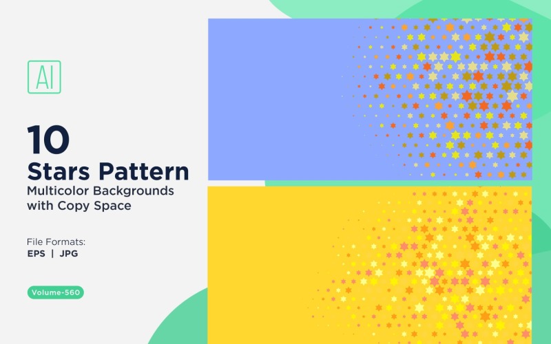 Fundo de Padrão de Estrelas Coloridas 560