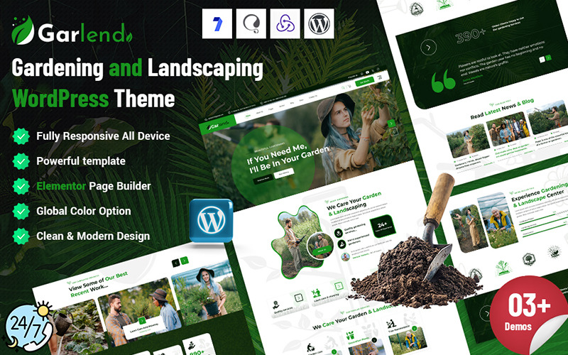 Garlend – Kertészet és tereprendezés WordPress téma