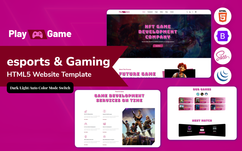 PlayGame – HTML5-Website-Vorlage für E-Sport und Gaming