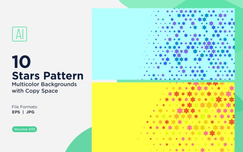 Pozadí vzoru barevných hvězd 533