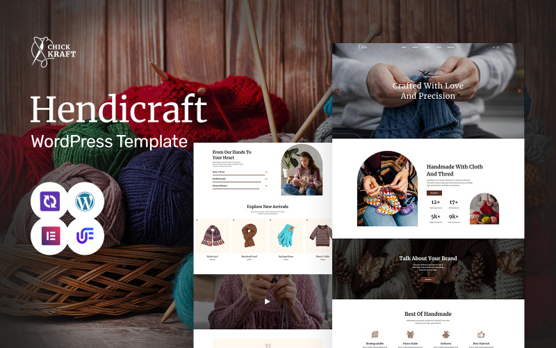 Víceúčelové téma WordPress Elementor Chickkraft - Crafts and Woolen Shop