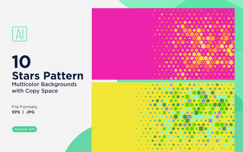 彩色星星图案背景 573