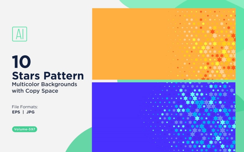 彩色星星图案背景 597