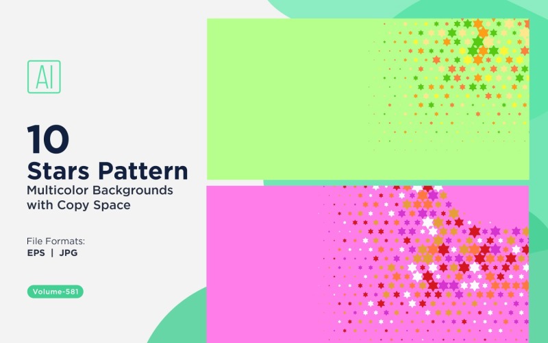 Фон с узором из разноцветных звезд 581