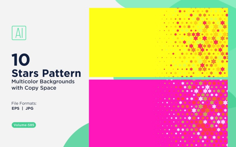 Фон с узором из разноцветных звезд 585