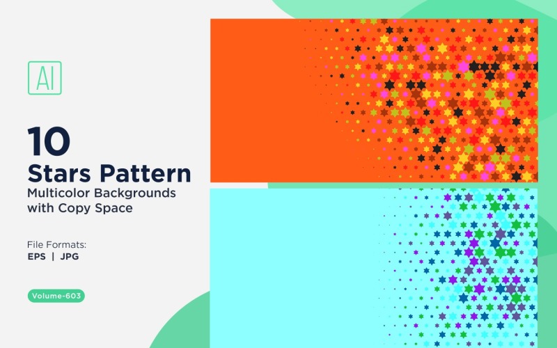 Fond d'écran à motifs d'étoiles colorées 603