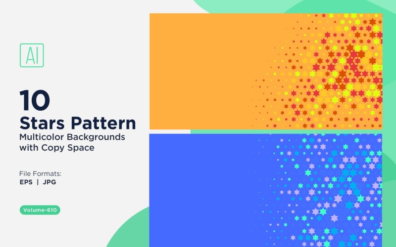 Fond d'écran à motifs d'étoiles colorées 610