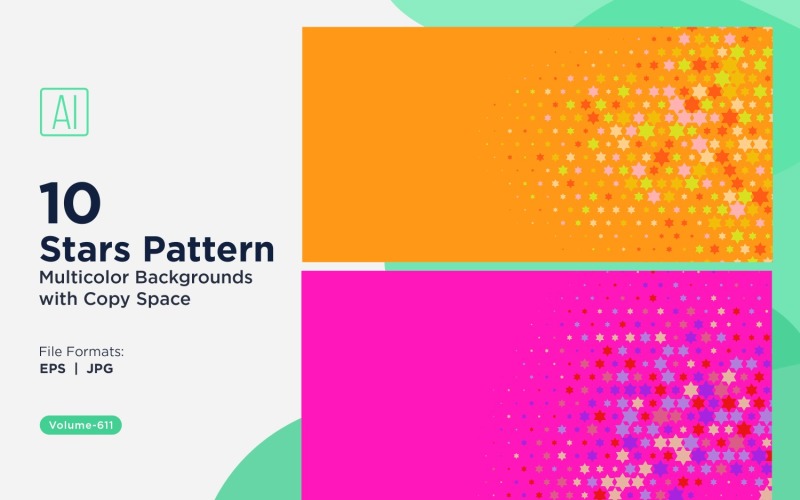 Fond d'écran à motifs d'étoiles colorées 611