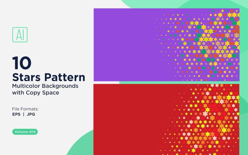 Fond d'écran à motifs d'étoiles colorées 614