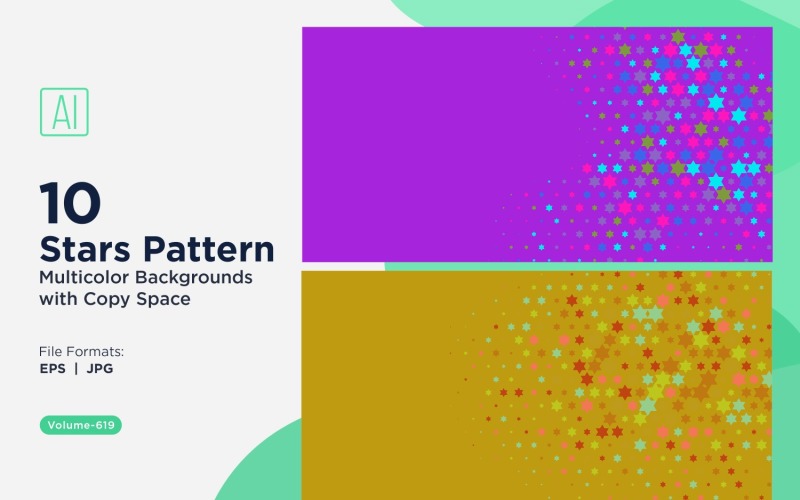 Fond d'écran à motifs d'étoiles colorées 619