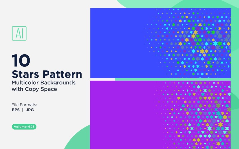 Fond d'écran à motifs d'étoiles colorées 623