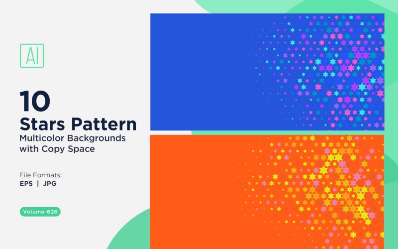 Fond d'écran à motifs d'étoiles colorées 626