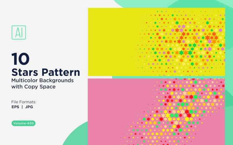 Fond d'écran à motifs d'étoiles colorées 630
