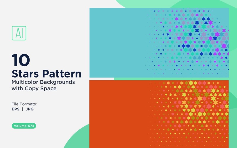Fond d'écran avec des étoiles colorées 574