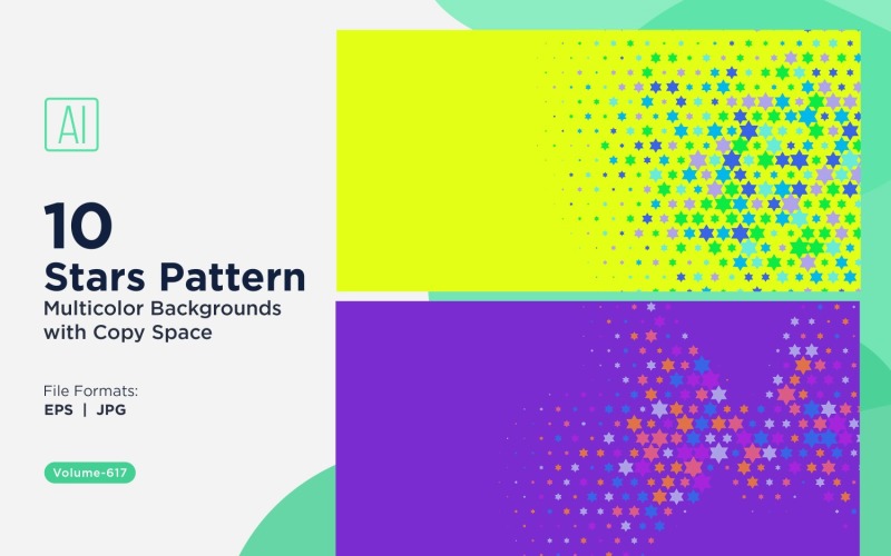 Fond d'écran avec des étoiles colorées 617