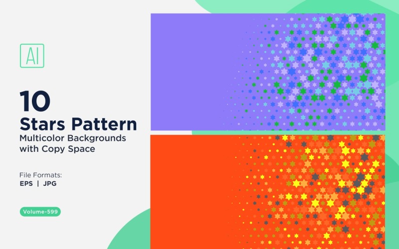 Fond d'écran avec motif d'étoiles colorées 599