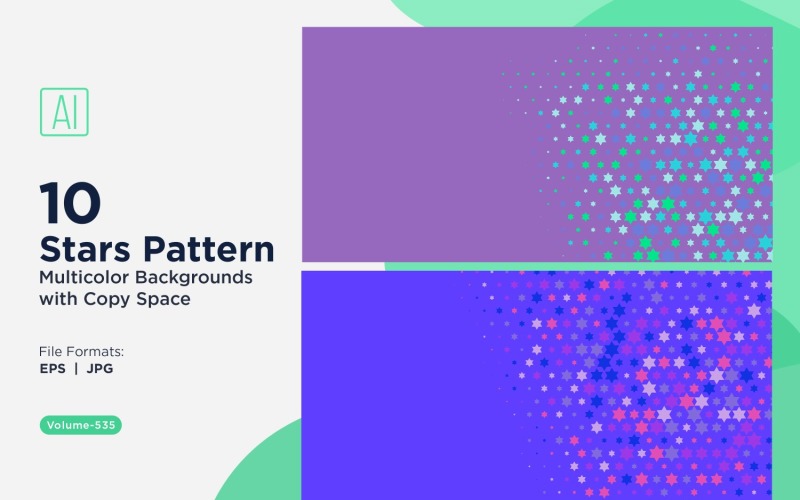 Fondo con patrón de estrellas de colores 535