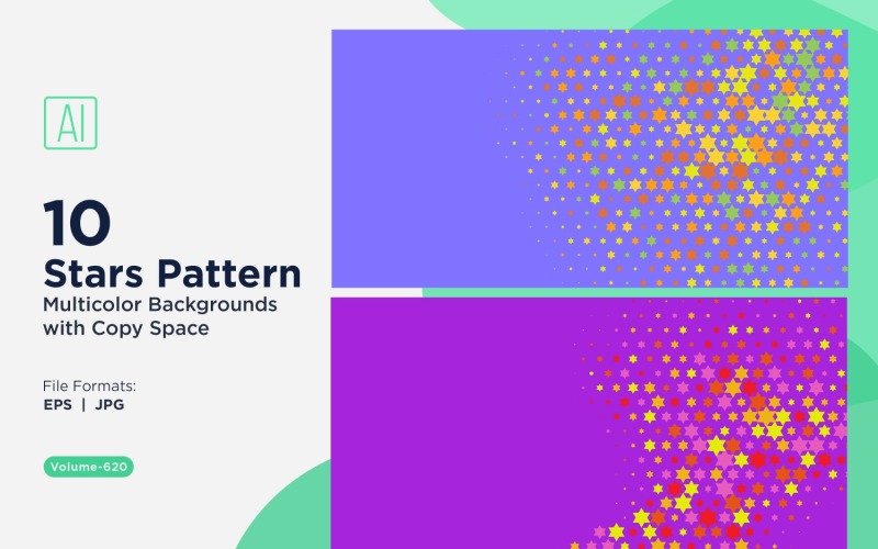 Fondo con patrón de estrellas de colores 620