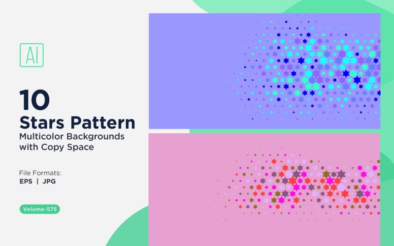Fundo de Padrão de Estrelas Coloridas 575