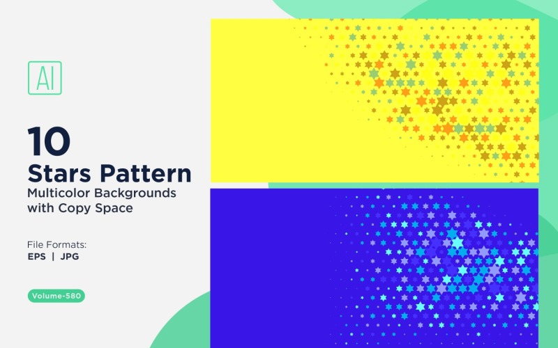 Fundo de Padrão de Estrelas Coloridas 580