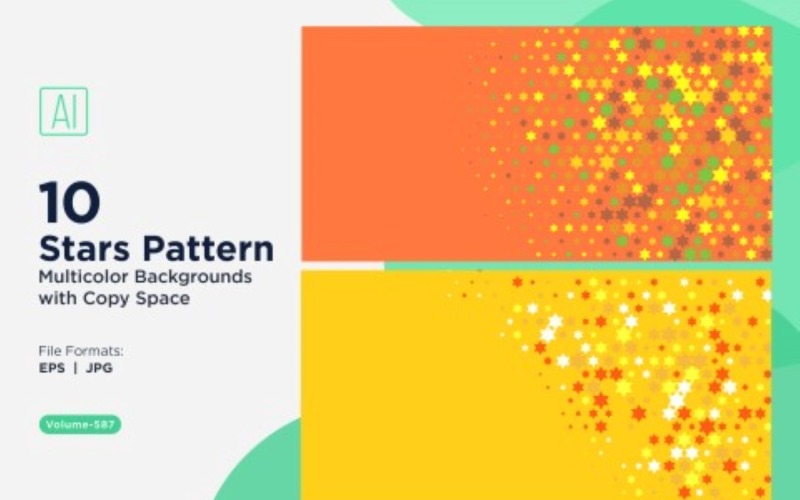 Fundo de Padrão de Estrelas Coloridas 587