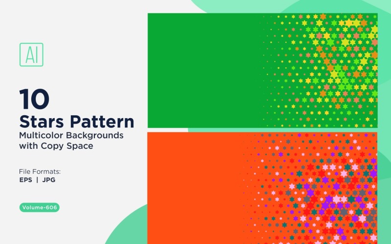 Fundo de Padrão de Estrelas Coloridas 606