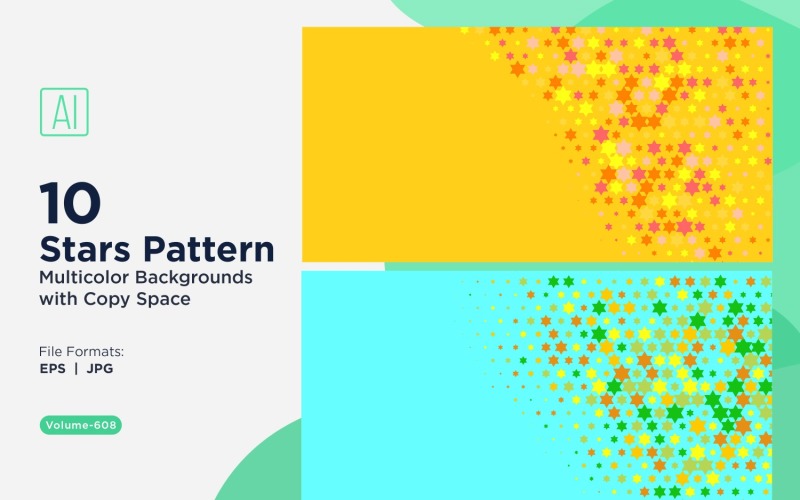 Fundo de Padrão de Estrelas Coloridas 608