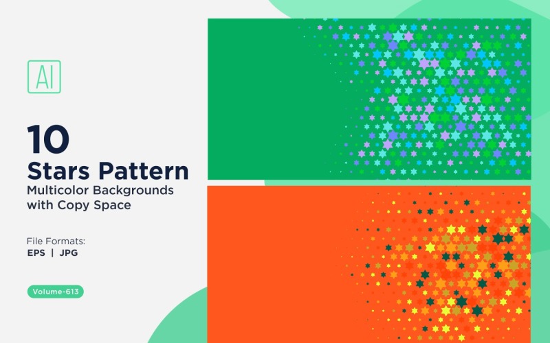 Fundo de Padrão de Estrelas Coloridas 613