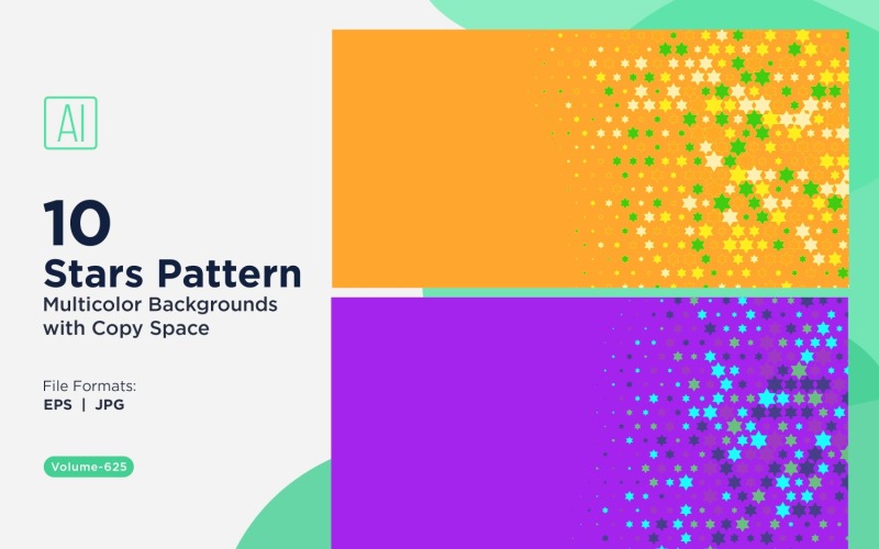 Fundo de Padrão de Estrelas Coloridas 625