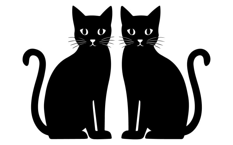 katter siluett vektor konst illustration