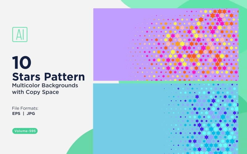 Pozadí vzoru barevných hvězd 595