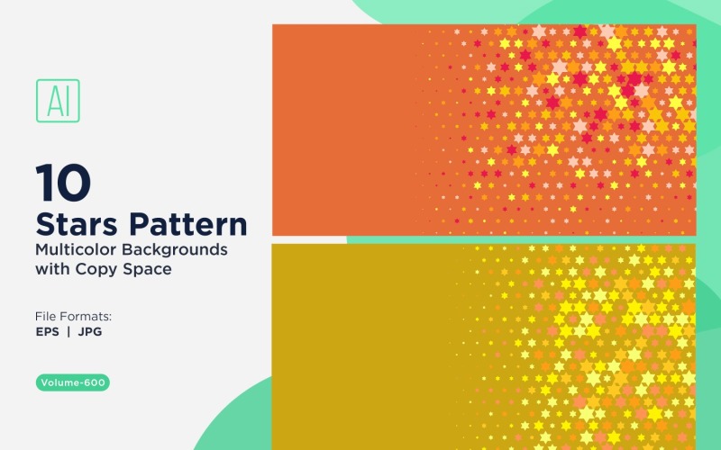 Színes csillagmintás háttér 600