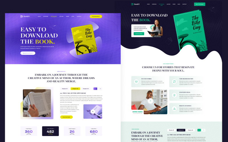 BookFi | Figma-Vorlage für eBook-Landingpage