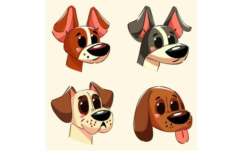 Ilustração de clipart de cachorro desenhado à mão