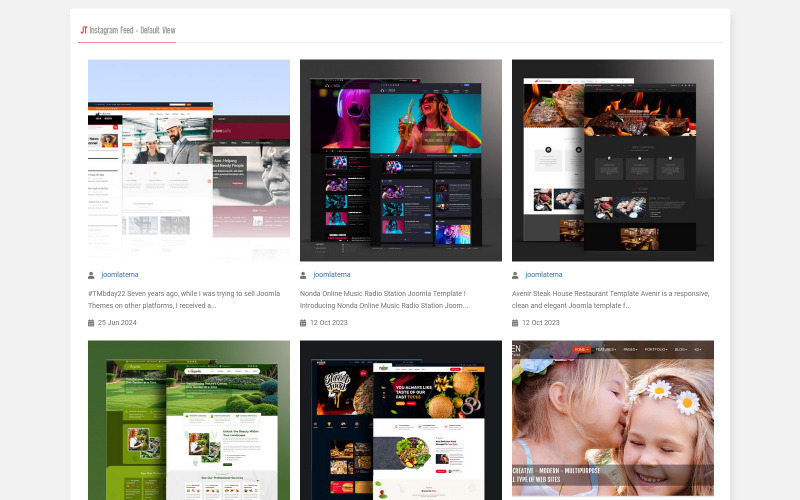 Moduł Joomla kanału Instagram JT