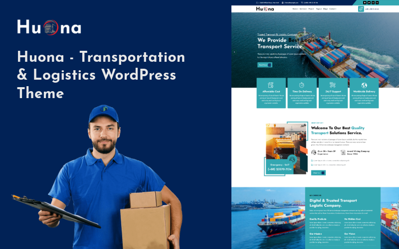 Huona - 运输和物流多用途 WordPress 主题