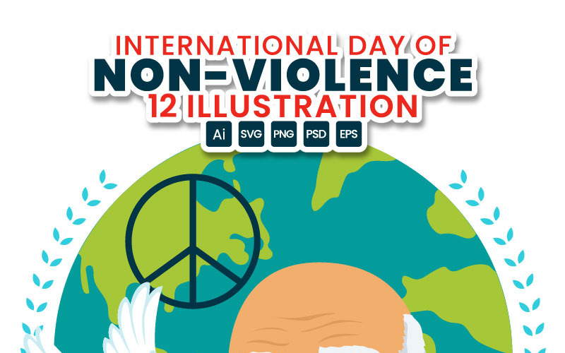 12 Internationella dagen för icke-våld Illustration