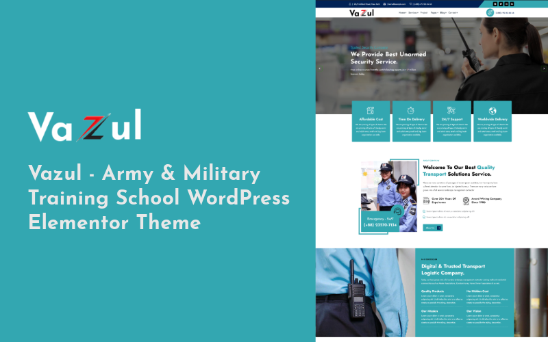 Vazul - Scuola di addestramento militare e dell'esercito WordPress Elementor Wordpress