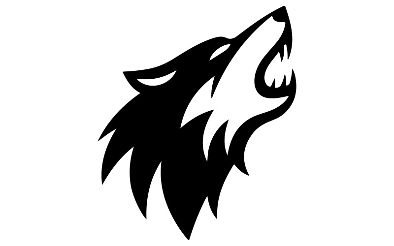 illustration vectorielle de silhouette de loup avec fond blanc