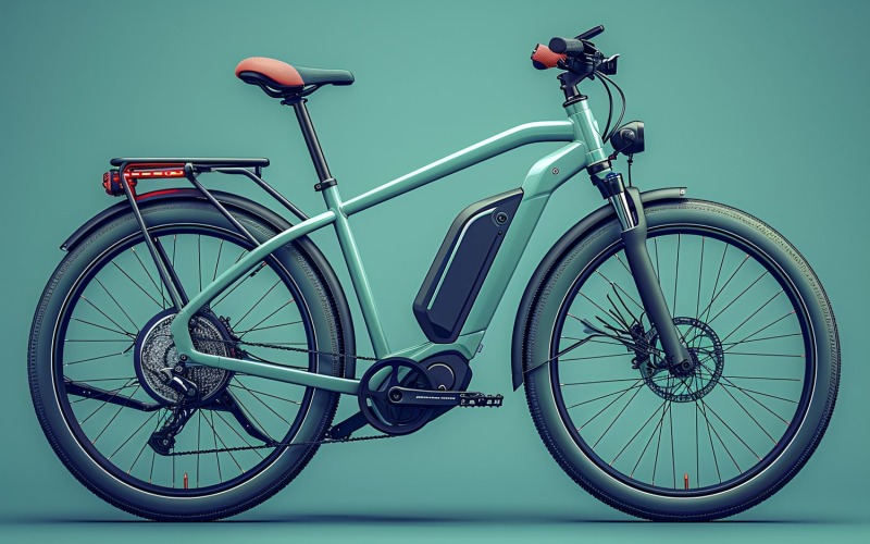 Elektrická elektrokola, jízdní kolo s elegantním minimalistickým designem 02