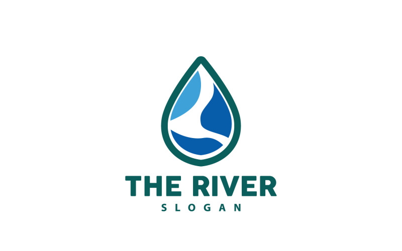 Design de logotipo do rio River Creek Nature V14