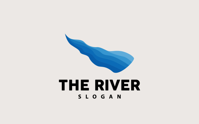 Progettazione del logo del fiume River Creek Nature V17