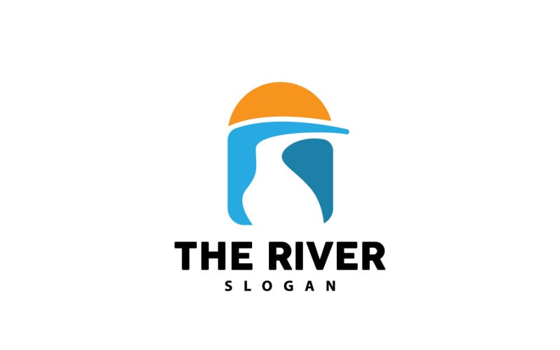 Progettazione del logo del fiume River Creek Nature V18