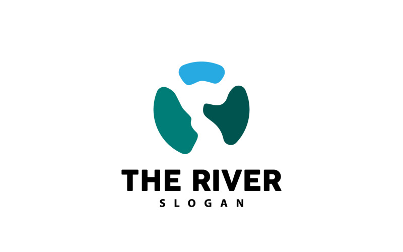 Progettazione del logo del fiume River Creek Nature V20