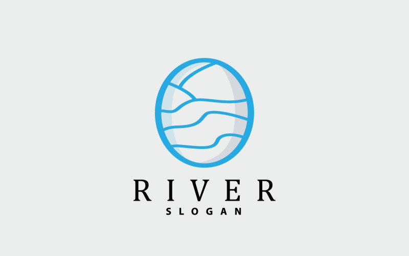 Progettazione del logo del fiume River Creek Nature V22