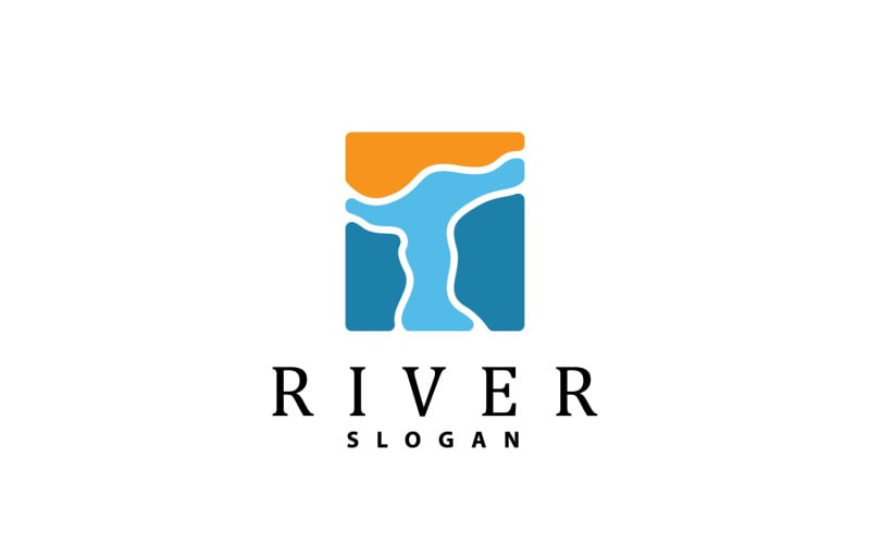 Progettazione del logo del fiume River Creek Nature V23