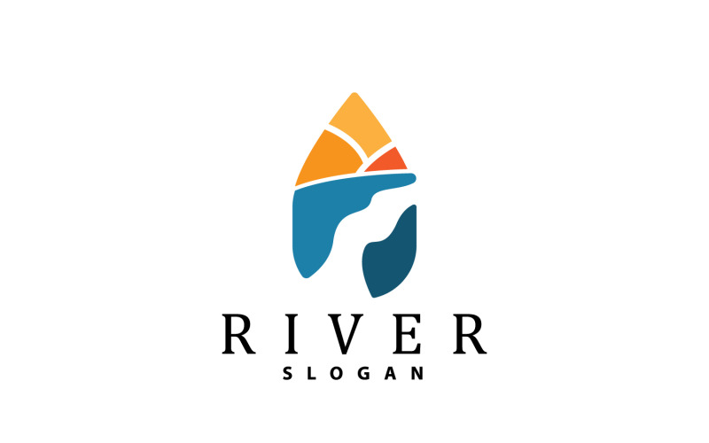 Progettazione del logo del fiume River Creek Nature V24