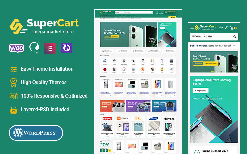 SuperCart - Meilleur thème WooCommerce pour l'électronique et les gadgets intelligents