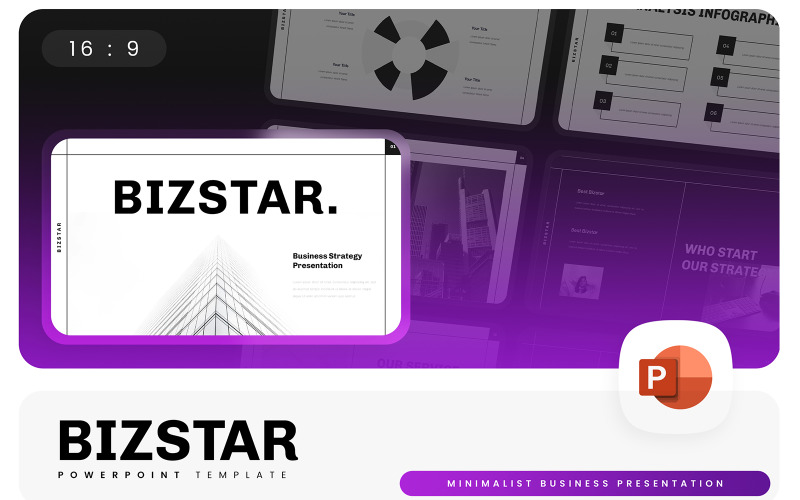 Bizstar – Modèle PowerPoint minimaliste pour entreprise